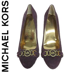 MICHAEL KORS * SUEDE PLATFORM PUMP HEELS